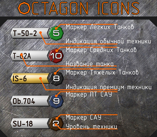 Octagon icons 0.8.5 для игры World Of Tanks