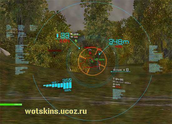 Информативные и анимированные прицелы №1 для игры World Of Tanks