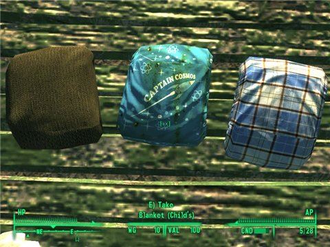 Blanket / 3 вида одеял на Пустошах для Fallout 3