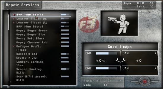 Modern User Interface для Fallout 3