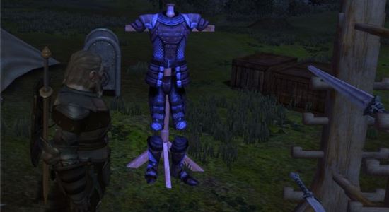 Добавляет в лагерь стойку с бронёй и оружием для Dragon Age: Origins