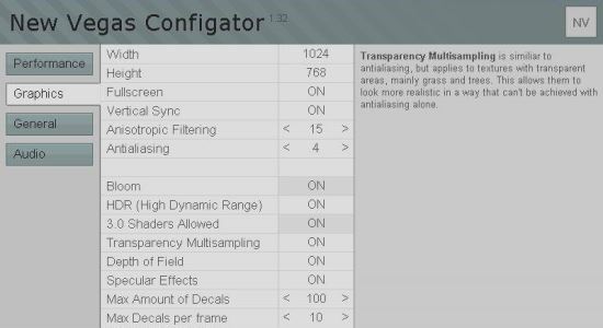 Configator для Fallout: New Vegas
