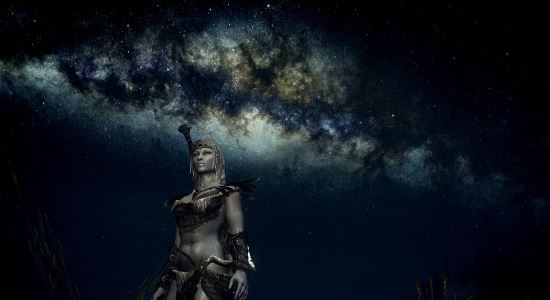 Небо Скайрима с галлактикой в HD \ Enhanced Galaxy-Not Aurorae для TES V: Skyrim