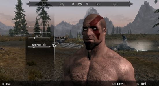 God of Warpaint - Kratos для TES V: Skyrim