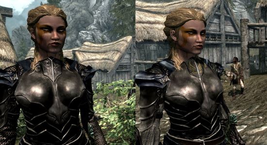 Супер HD Эбонитовая кольчуга \ Superb HD - Ebony Chainmail Armour для TES V: Skyrim