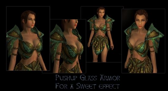 Пуш-ап секси стеклянная броня \ Pushup Sexy Glass Armor CBBE для TES V: Skyrim