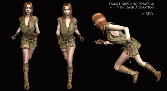 Feminine Running and New Dash Animation для TES V: Skyrim
