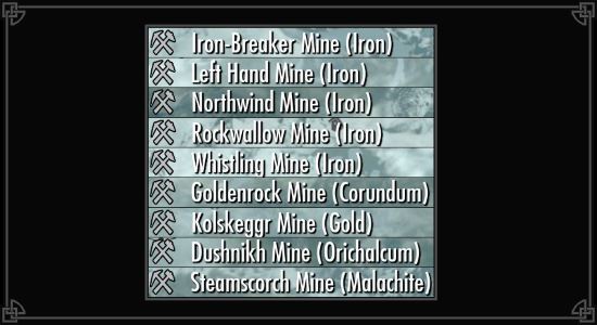 Detailed Mine Map Markers / Подробные описания для маркеров шахт для TES V: Skyrim