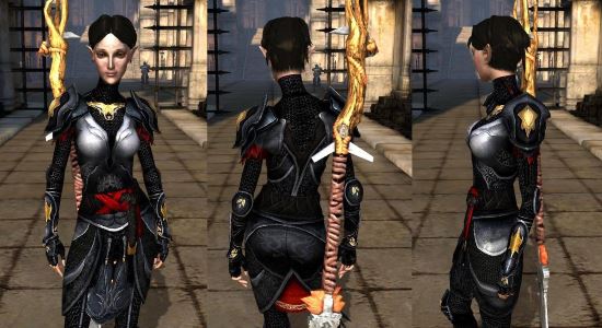 Чёрный ретекстур второго костюма Мерриль \ Merrills black armour для Dragon Age 2