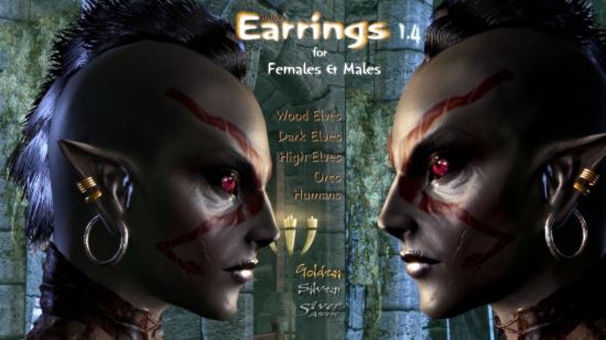 HN66s Earrings \ Серьги для TES V: Skyrim