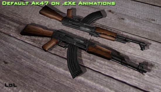 Default Ak47 on .eXe Animations для Counter-Strike Source