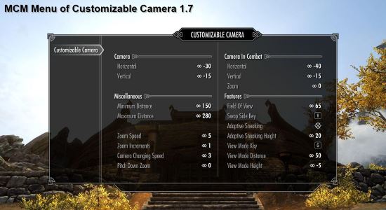 Настраиваемая камера в Скайриме v1.7- Customizable Camera для TES V: Skyrim