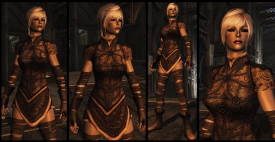 Light Elven Armor / Эльфийское одеяние + варианты расцветки для TES V: Skyrim