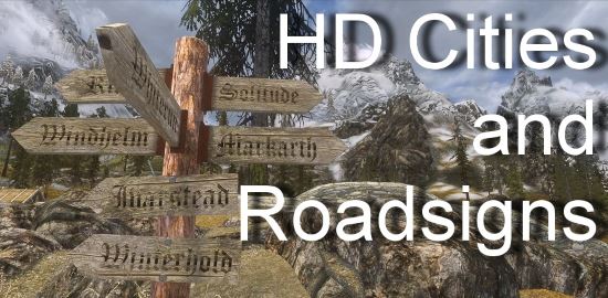 HD Cities and Roadsigns / Дорожные указатели в HD для TES V: Skyrim
