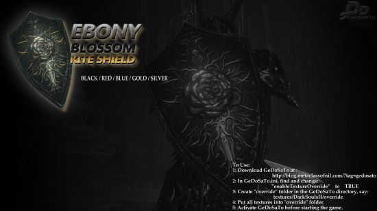 Ebony Blossom Kite Shield для Dark Souls II