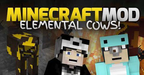 Elemental Cows - Коровы-убийцы мод для Minecraft 1.7.10