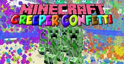 Creeper Confetti - Новая анимация взрыва крипера мод для Minecraft 1.7.10