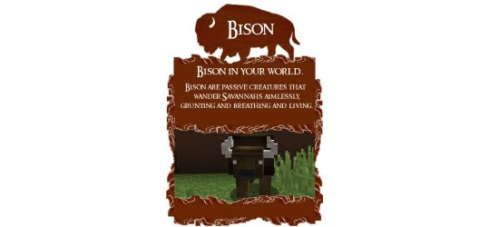 Bison - Новый моб - зубр мод для Minecraft 1.8