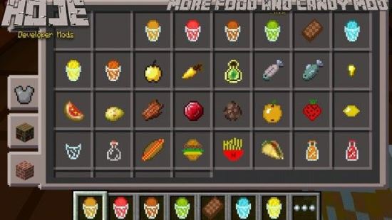 Новая еда и конфеты мод для Minecraft PE 0.10.4/0.10.0/0.9.5