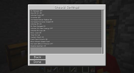 Мод/чит CJB Cheats для Minecraft 1.7.10/1.5.2
