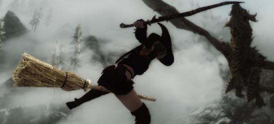 Летающая метла / Flyable Broomstick для TES V: Skyrim