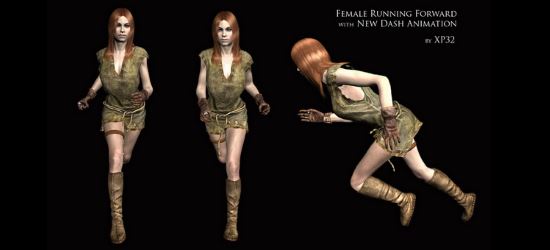 Feminine Running and New Dash Animation для TES V: Skyrim