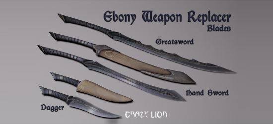 Ebony Weapon Replacer - Blades & Axes v 1.1 для TES V: Skyrim
