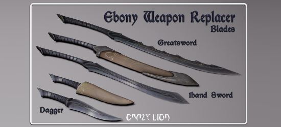 Ebony Weapon Replacer - Blades & Axes v 1.2.1 для Skyrim