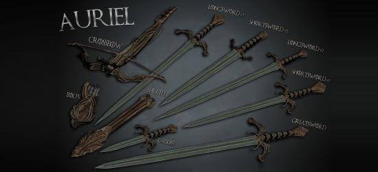 Auriels Crossbow and Swords - оружие для Skyrim
