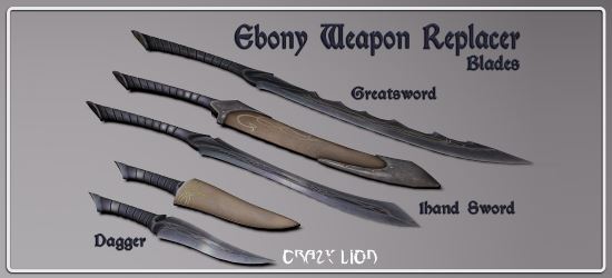 Ebony Weapon Replacer - Blades & Axes v 1.2.2 для Skyrim