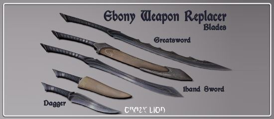 Ebony Weapon Replacer - Blades & Axes v 1.2.5 для Skyrim