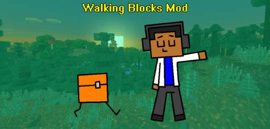 Walking Blocks мод для Minecraft PE 0.11.1/0.11.0/0.10.5