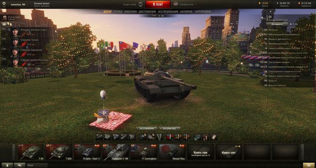 Ангар в честь дня независимости США для World of Tanks 0.9.10