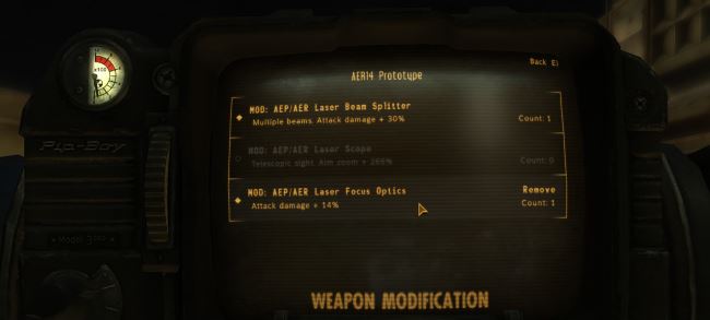 The Weapon Mod Menu v 1.2 для Fallout: New Vegas