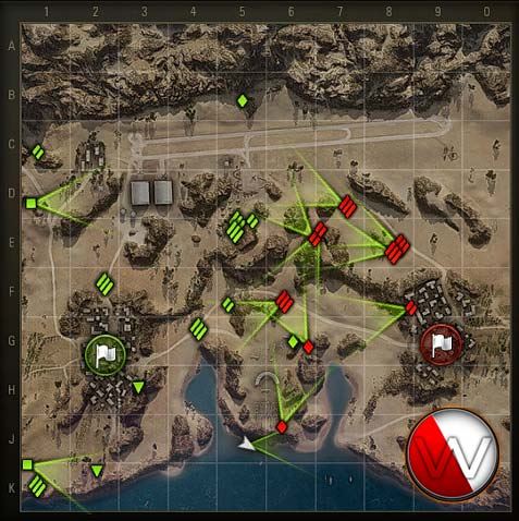 Направление стволов противников на мини-карте World of Tanks 0.9.10