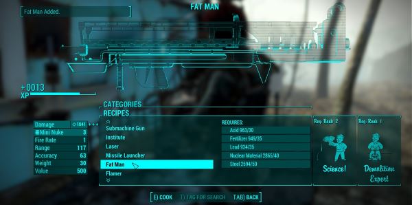 Craftable Guns and Weapons / Создаваемое оружие v 1.5 для Fallout 4