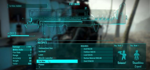 Craftable Guns and Weapons / Создаваемое оружие v 1.71 для Fallout 4