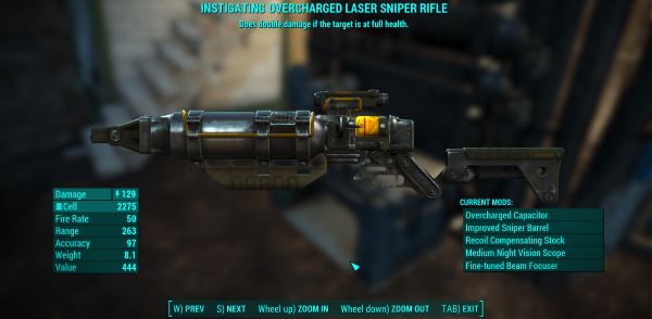 Хромированная снайперская лазерная винтовка Fallout 4