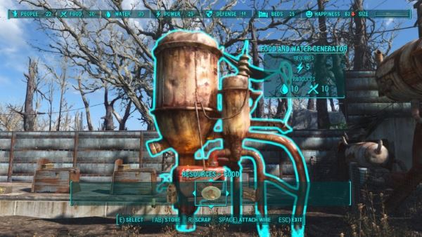 Генератор воды и еды v 1.1 для Fallout 4