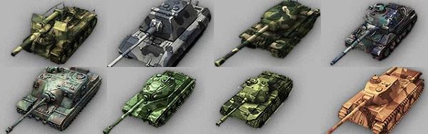 Золотые иконки премиум танков + улучшенные иконки всей техники в ангаре для World of Tanks 0.9.12