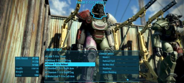 Материал и окраска силовой брони одновременно v 1.2 для Fallout 4