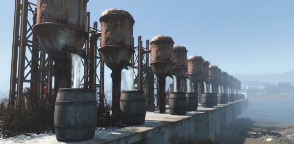 Создаваемая анимированная вододобывающая установка для Fallout 4
