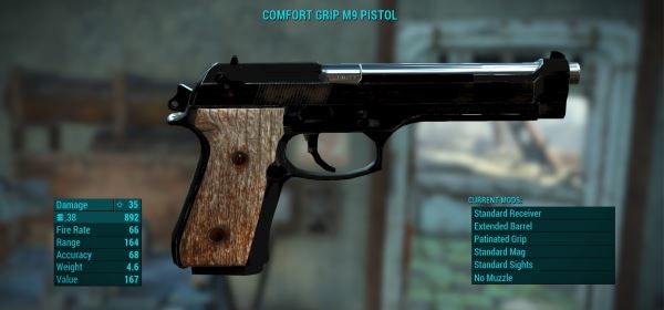 The M9 Standalone Pistol для Fallout 4