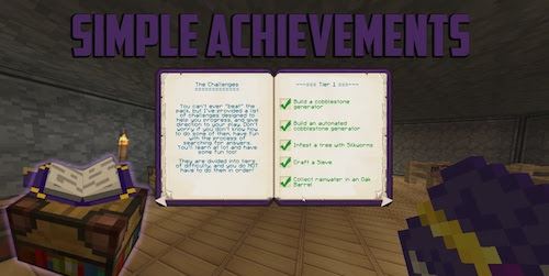 Simple Achievements для Minecraft 1.7.10