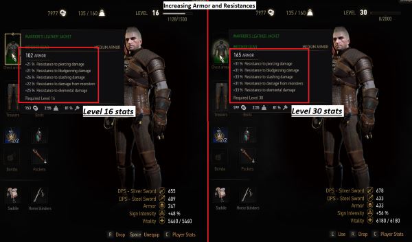 Leveling Kaer Morhen Armor and Warriors Leather Jacket v 1.4.1 для Ведьмак 3