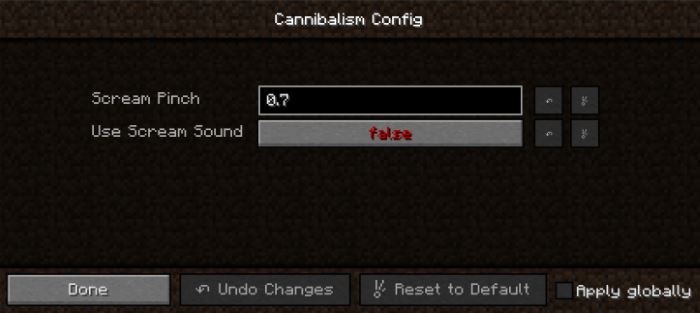Cannibalism для Майнкрафт 1.10.2