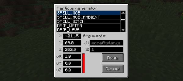 Particle generator для Майнкрафт 1.10.2
