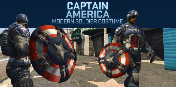 Captain America Modern Soldier + Shield [Add-On Ped] для GTA 5