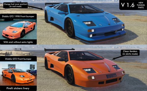 Lamborghini Diablo GTR [Add-On | Tuning | Template] v 1.6 для GTA 5