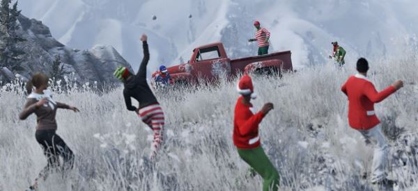 Snowballs in Singleplayer для GTA 5